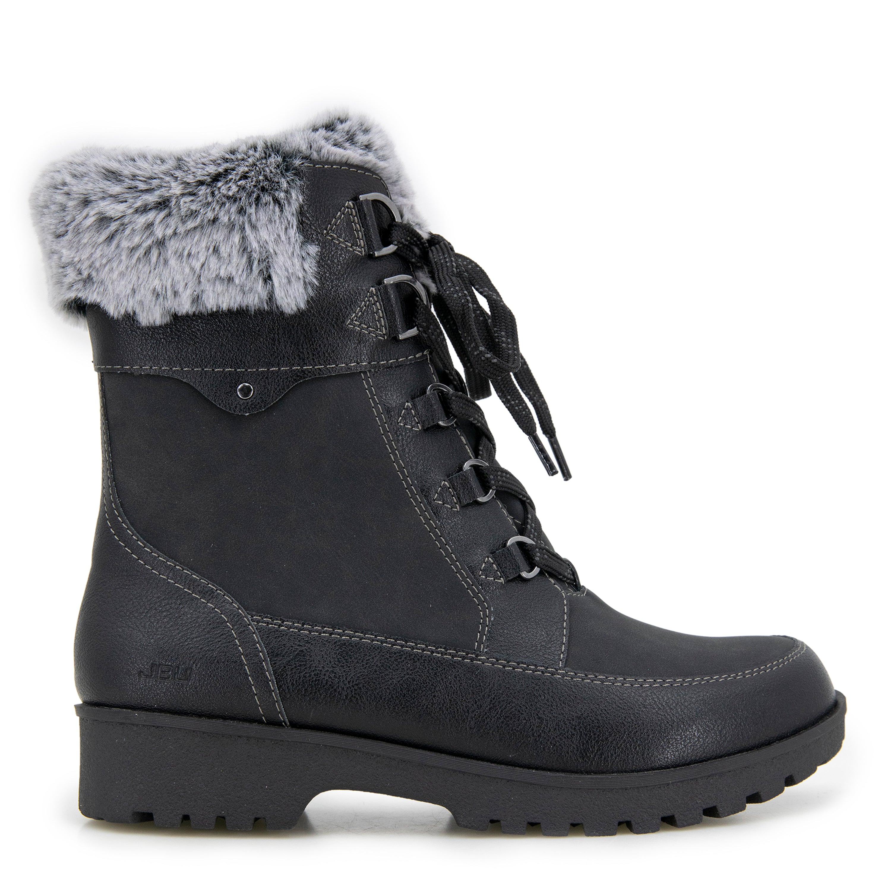 DREAM PAIRS Women's Cozy Faux Fur Lined Lace-Up Snow Boots - Waterproof Ankle Boots